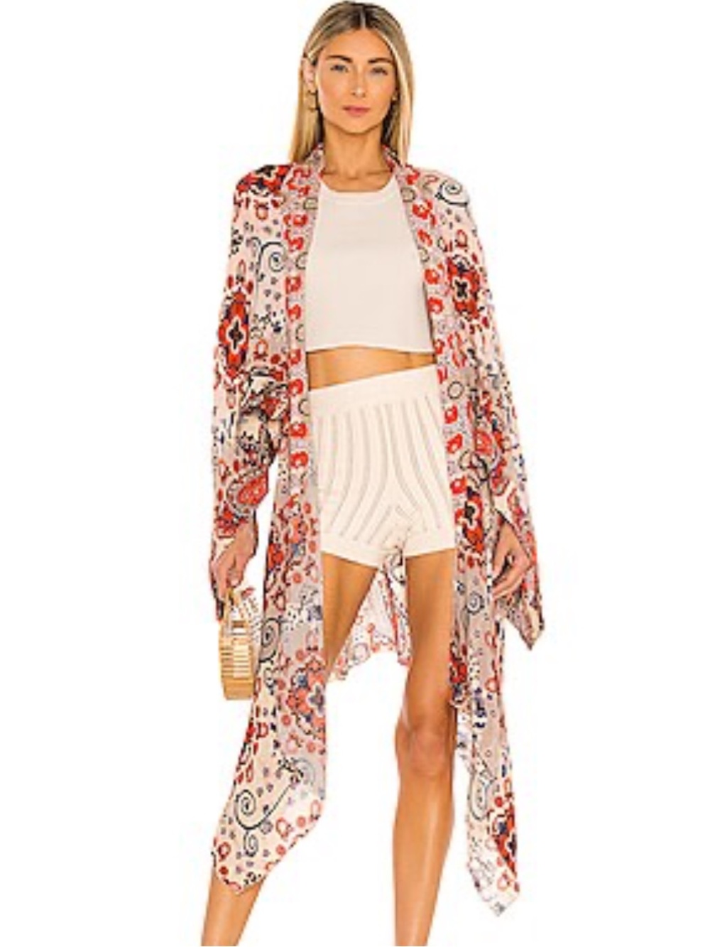 NWT Free People Little Wing Mix Print Floral Paisley Kimono